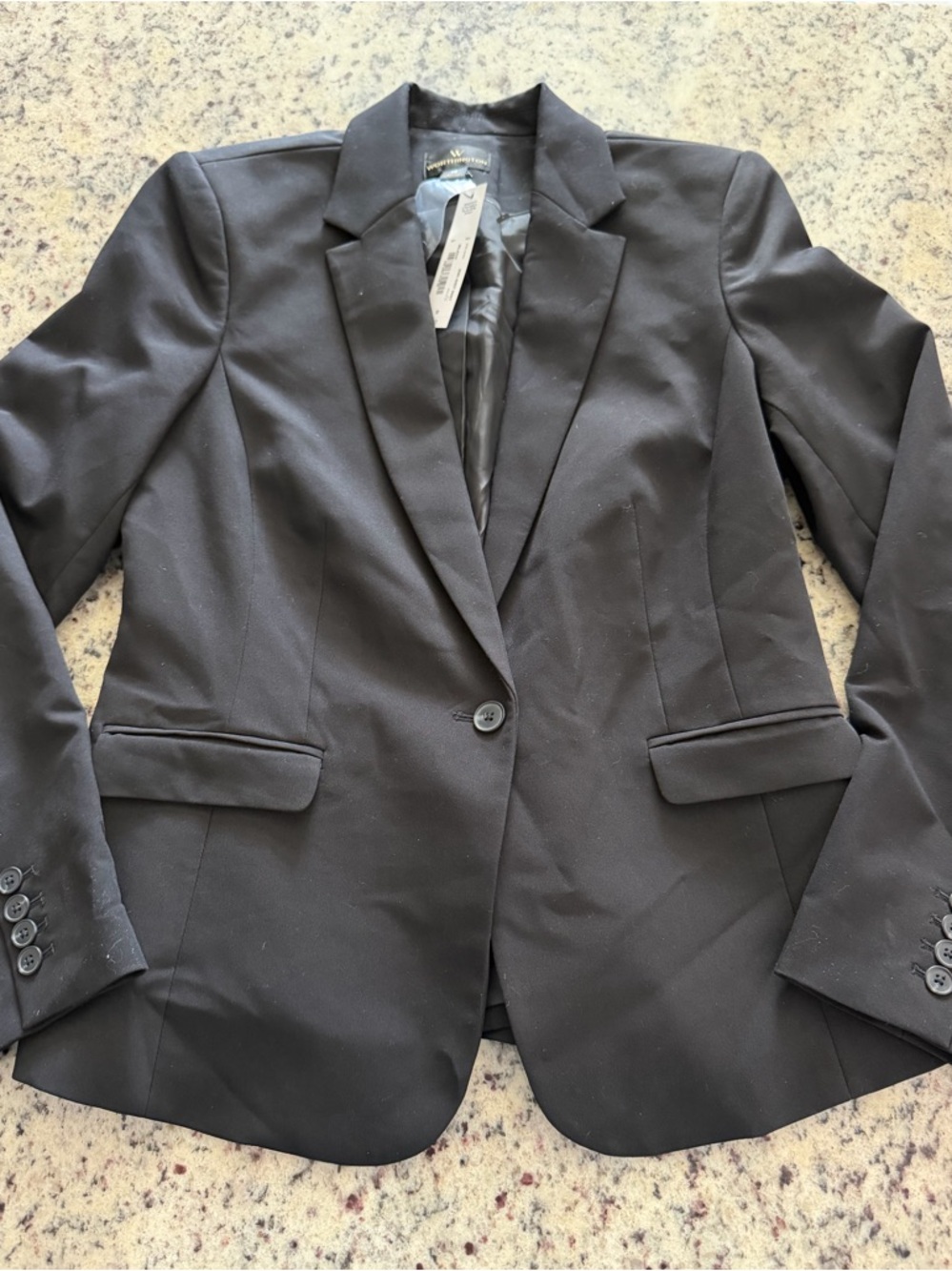 Worthington Black Women's Single-Button Blazer - Tailored Notch Lapel